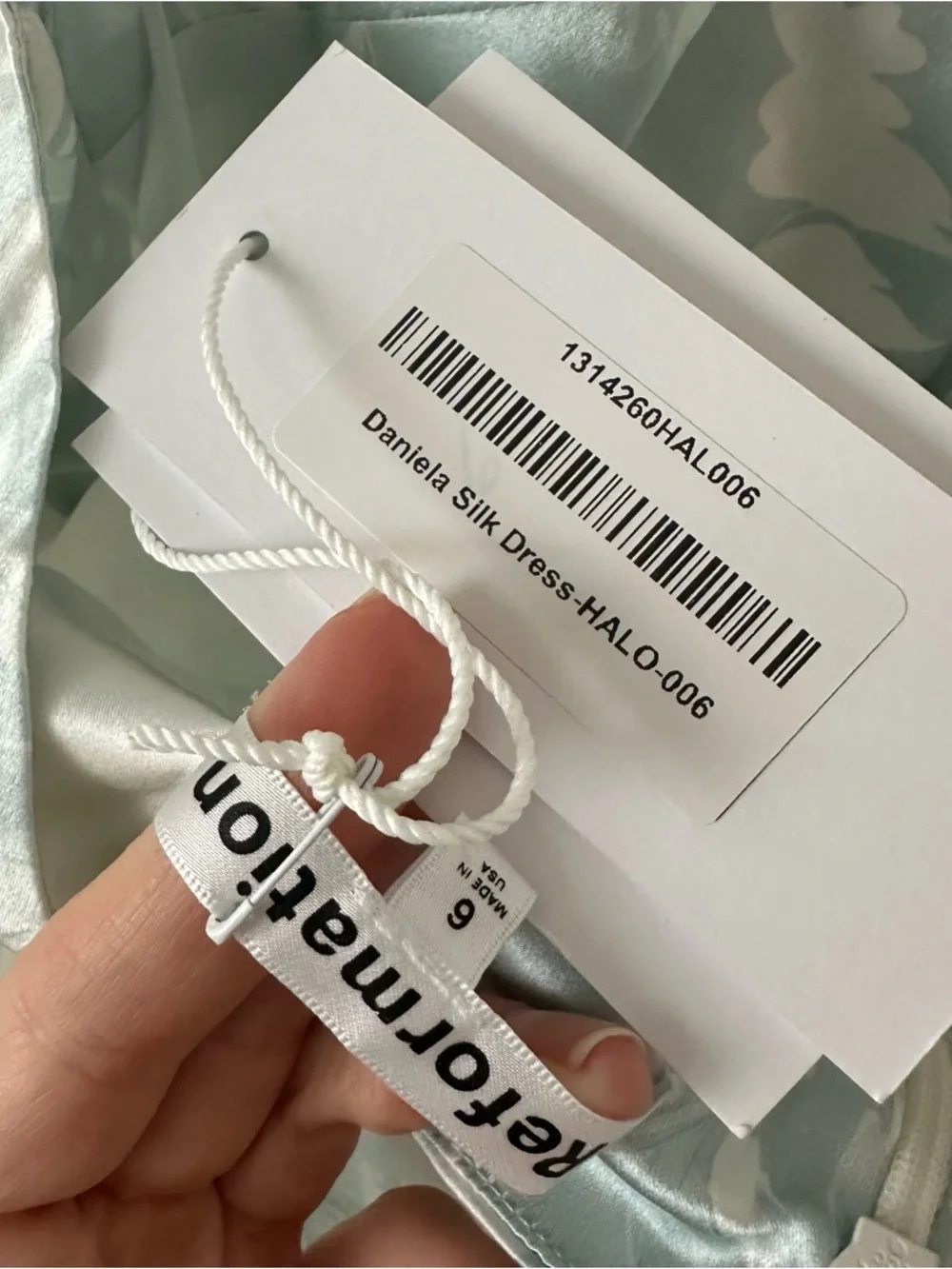 REFORMATION Daniela Maxi Silk Dress in Core Halo SZ US 6 NWT - Picture 6 of 7